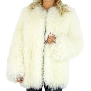 Damselle Tibet Lamb fur coat: size small $1500 new